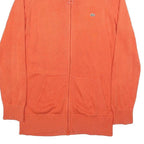 LACOSTE Mens Orange Pullover Plain Crew Neck Basic Knit S Zip Jumper Cotton