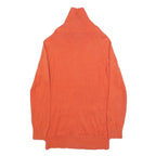LACOSTE Mens Orange Pullover Plain Crew Neck Basic Knit S Zip Jumper Cotton