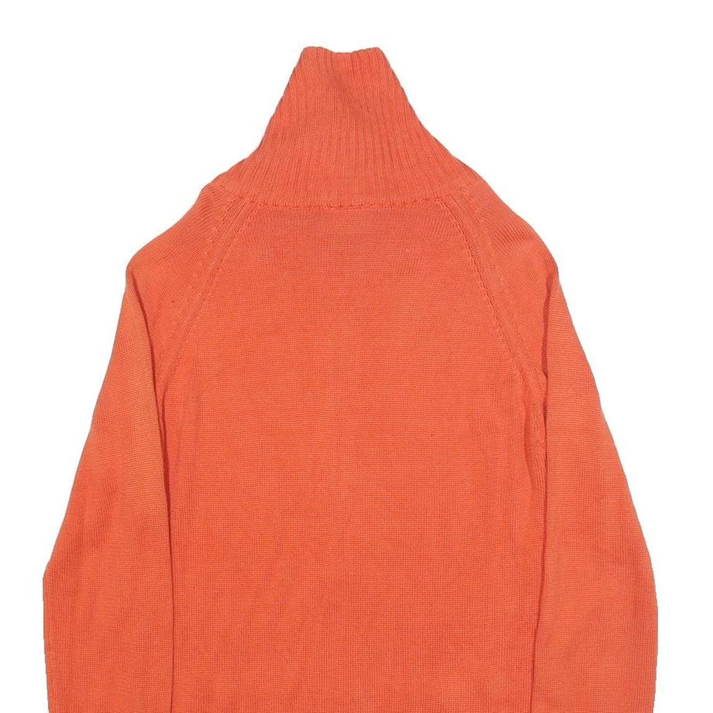 LACOSTE Mens Orange Pullover Plain Crew Neck Basic Knit S Zip Jumper Cotton