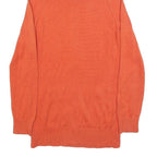 LACOSTE Mens Orange Pullover Plain Crew Neck Basic Knit S Zip Jumper Cotton