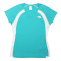 THE NORTH FACE Womens Blue & White Modern T-Shirt M Short Sleeve V-Neck Athletic