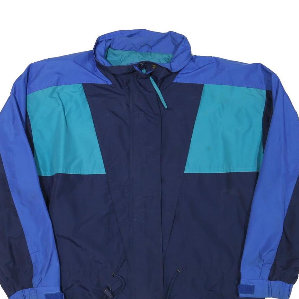 HUNT CLUB Womens Blue Navy & Teal Sporty Zip Jacket S Polyester Blend