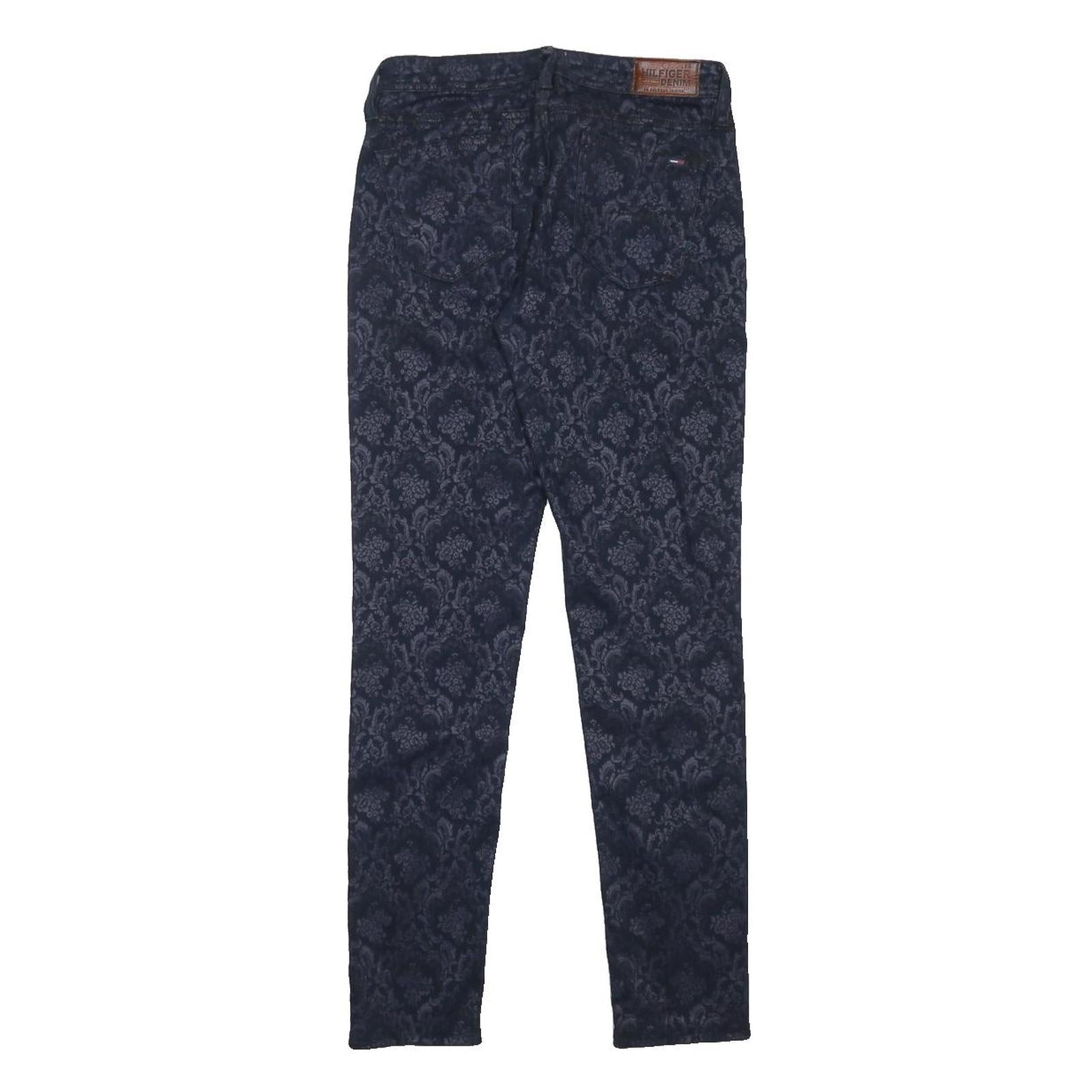 HILFIGER DENIM Womens Jeans Blue Slim Skinny Denim Medium W28 L28 Jacquard