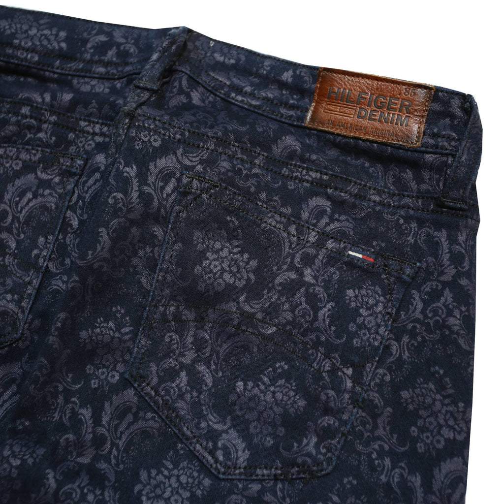 HILFIGER DENIM Womens Jeans Blue Slim Skinny Denim Medium W28 L28 Jacquard