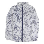 JULIENNA COLLECTION Womens Grey & Navy Print Zip Jacket L Polyester Blend Soft