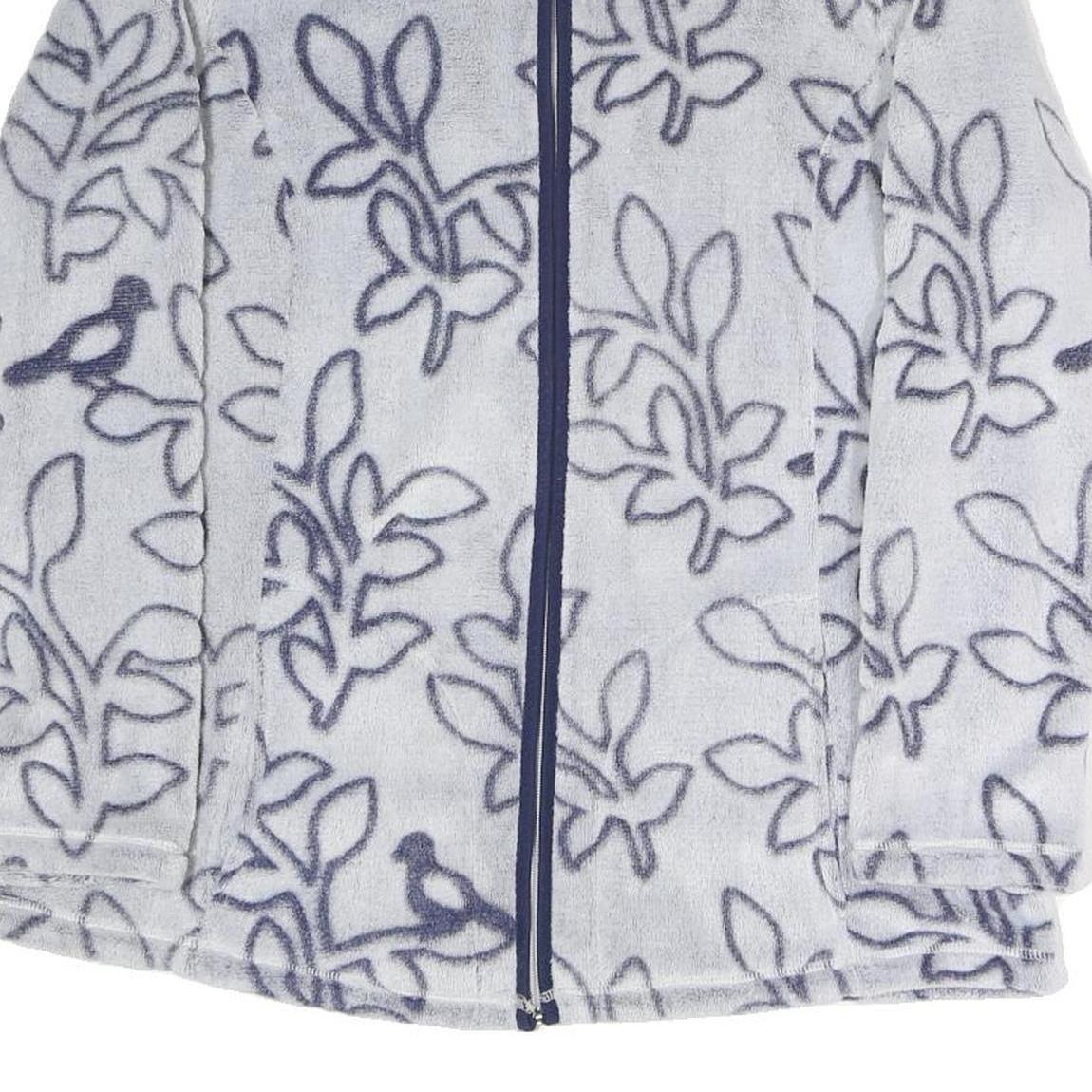 JULIENNA COLLECTION Womens Grey & Navy Print Zip Jacket L Polyester Blend Soft