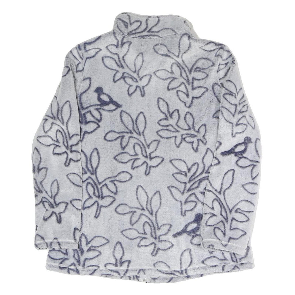 JULIENNA COLLECTION Womens Grey & Navy Print Zip Jacket L Polyester Blend Soft