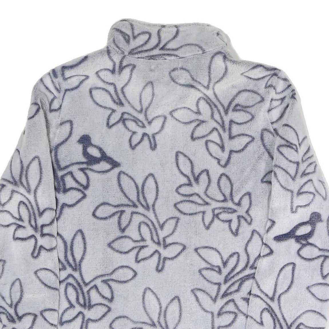 JULIENNA COLLECTION Womens Grey & Navy Print Zip Jacket L Polyester Blend Soft