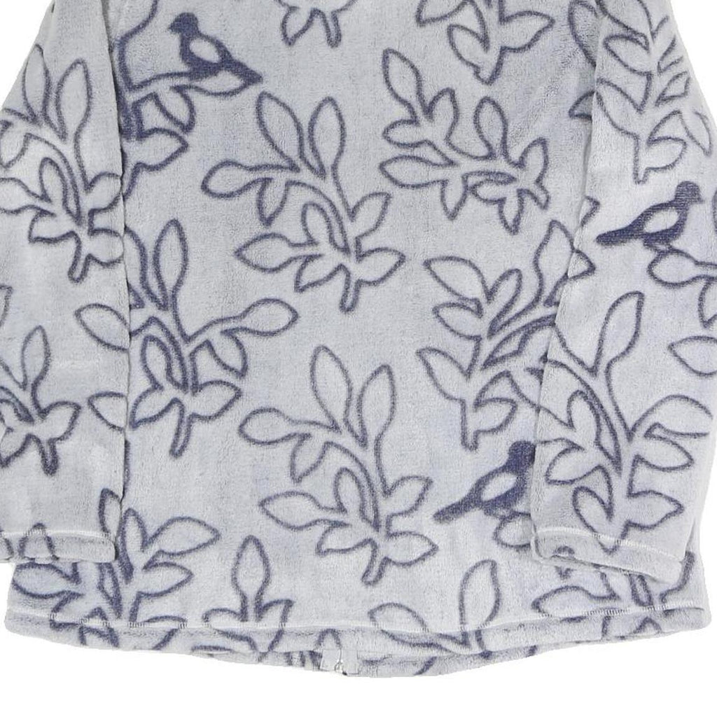 JULIENNA COLLECTION Womens Grey & Navy Print Zip Jacket L Polyester Blend Soft