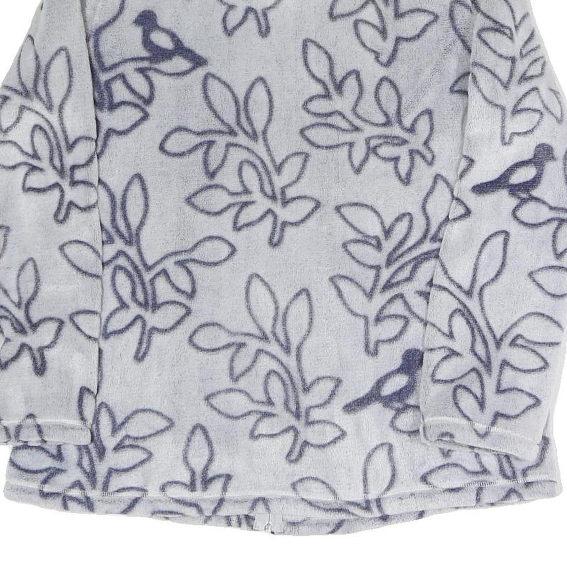 JULIENNA COLLECTION Womens Grey & Navy Print Zip Jacket L Polyester Blend Soft