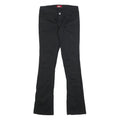 DICKIES Womens Cotton Blend Black Slim Flared Trousers W27 L31 Stylish Fit