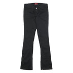 DICKIES Womens Cotton Blend Black Slim Flared Trousers W27 L31 Stylish Fit