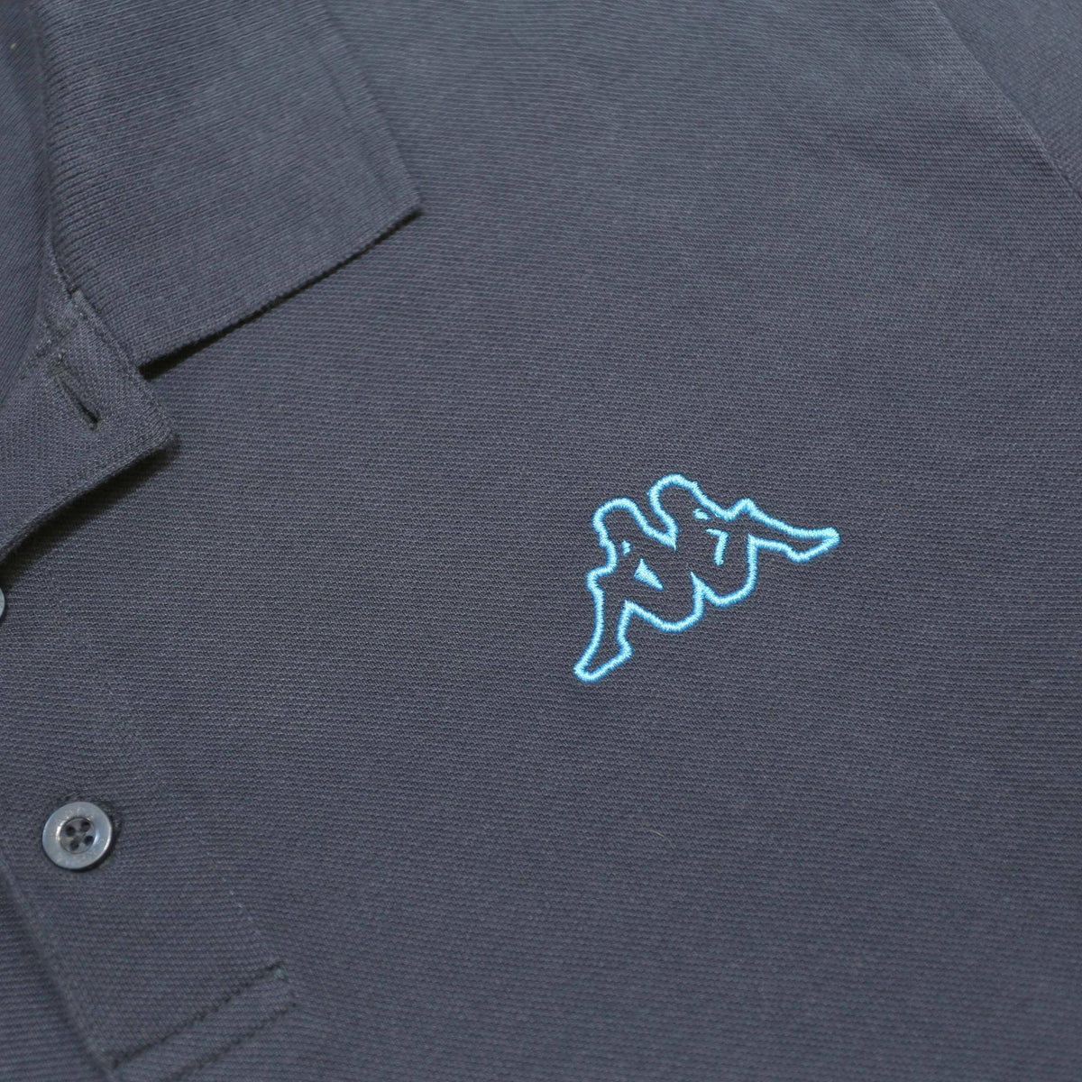 KAPPA Mens Blue Polo Shirt L Cotton Short Sleeve Classic Logo