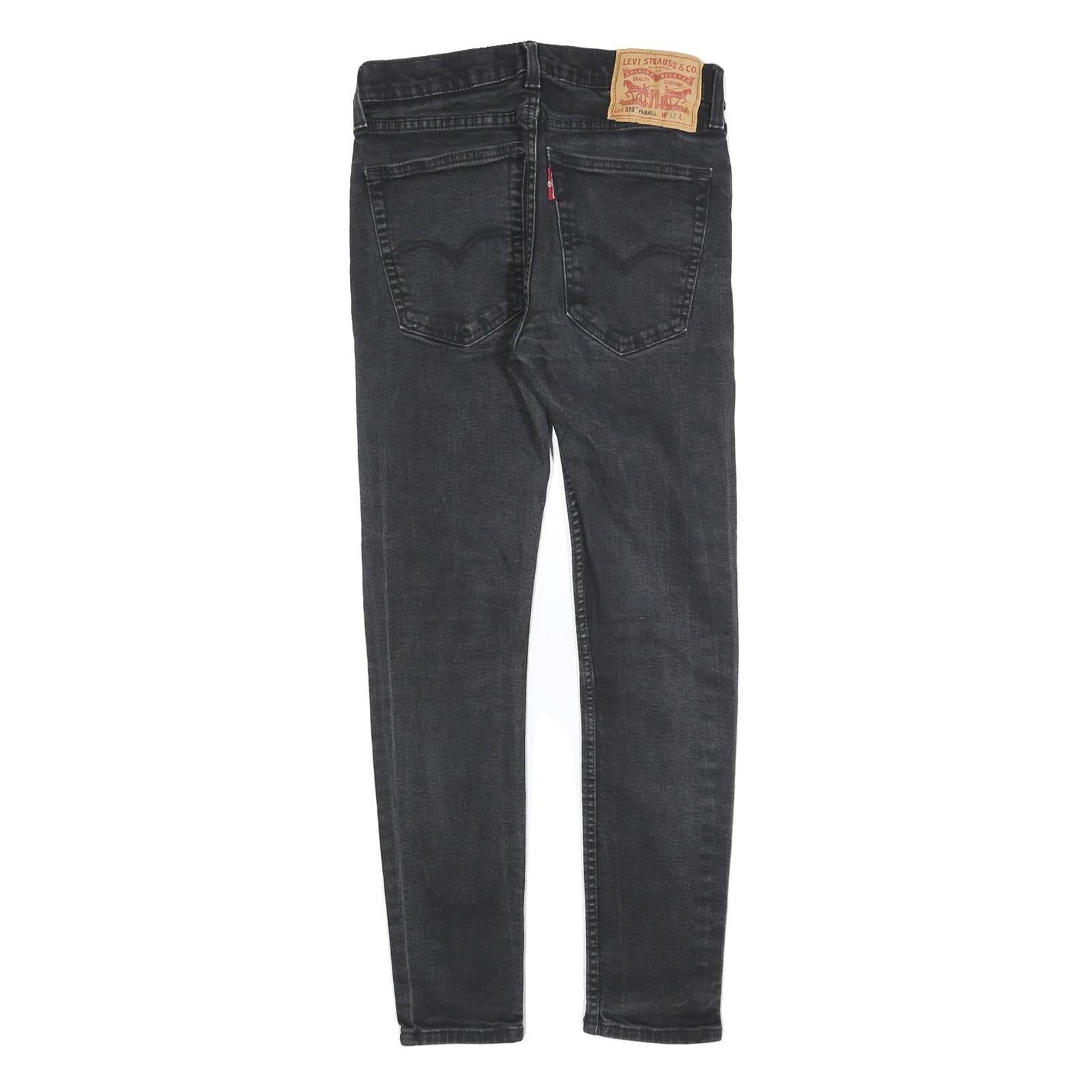 LEVI'S 519 Mens Slim Skinny Denim Dark W28 L28 Zip Cotton Blend Jeans