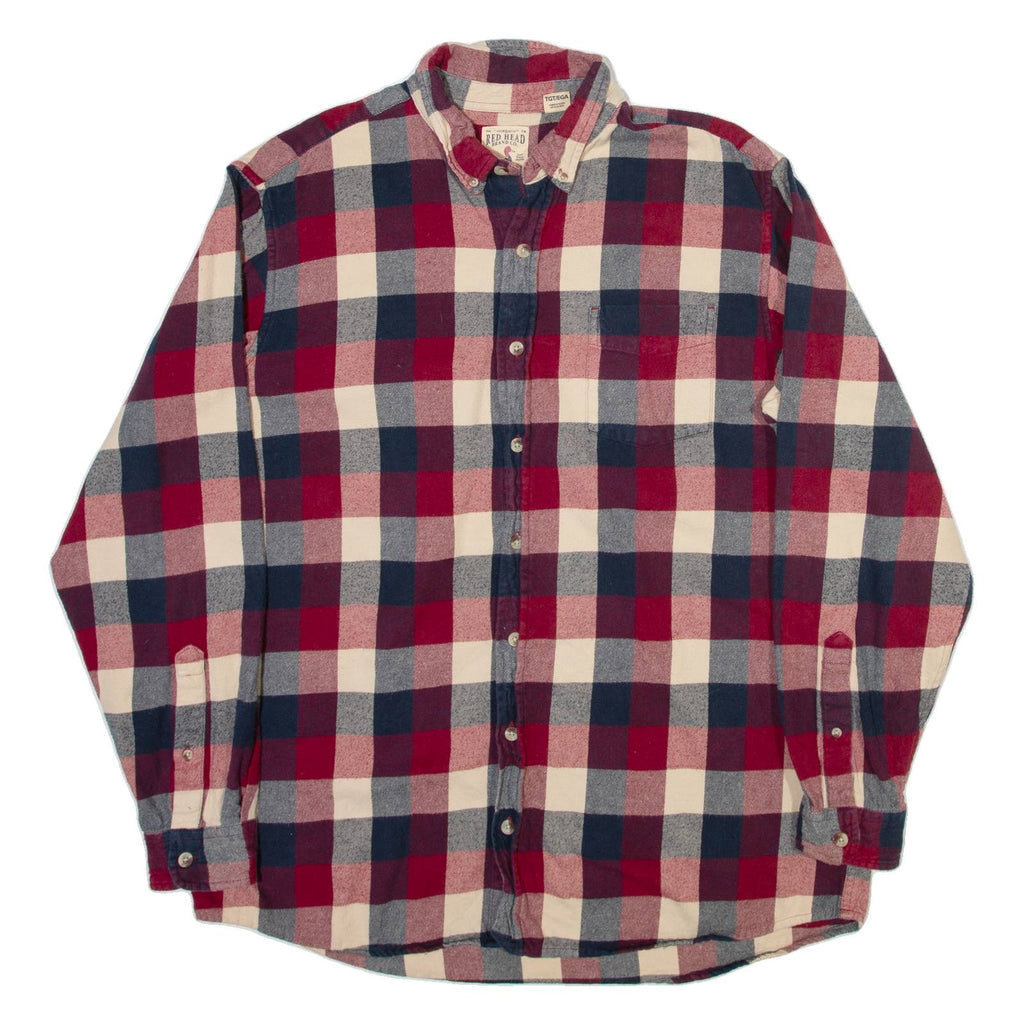 REDHEAD Mens Shirt Red Check Long Sleeve XL