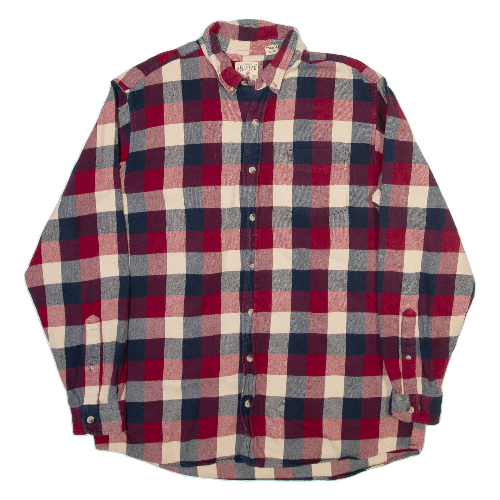 REDHEAD Mens Shirt Red Check Long Sleeve XL