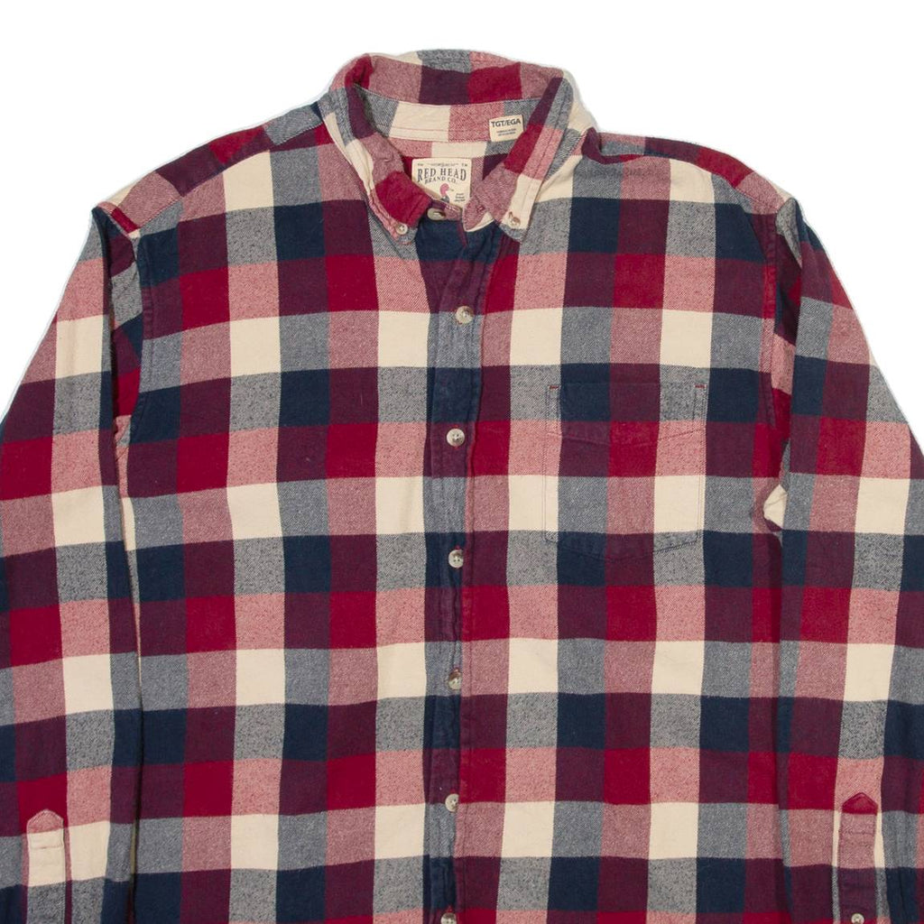 REDHEAD Mens Shirt Red Check Long Sleeve XL