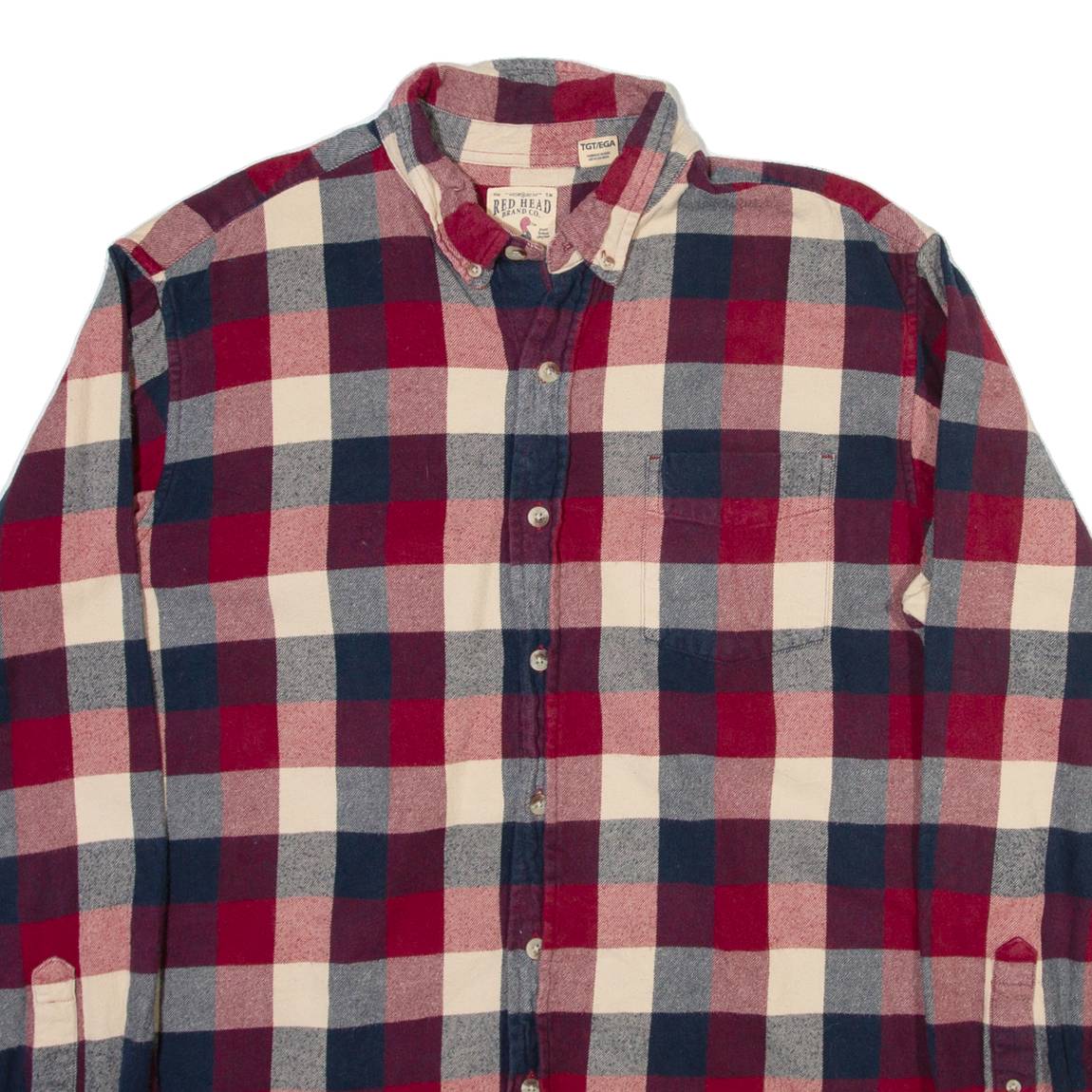 REDHEAD Mens Shirt Red Check Long Sleeve XL