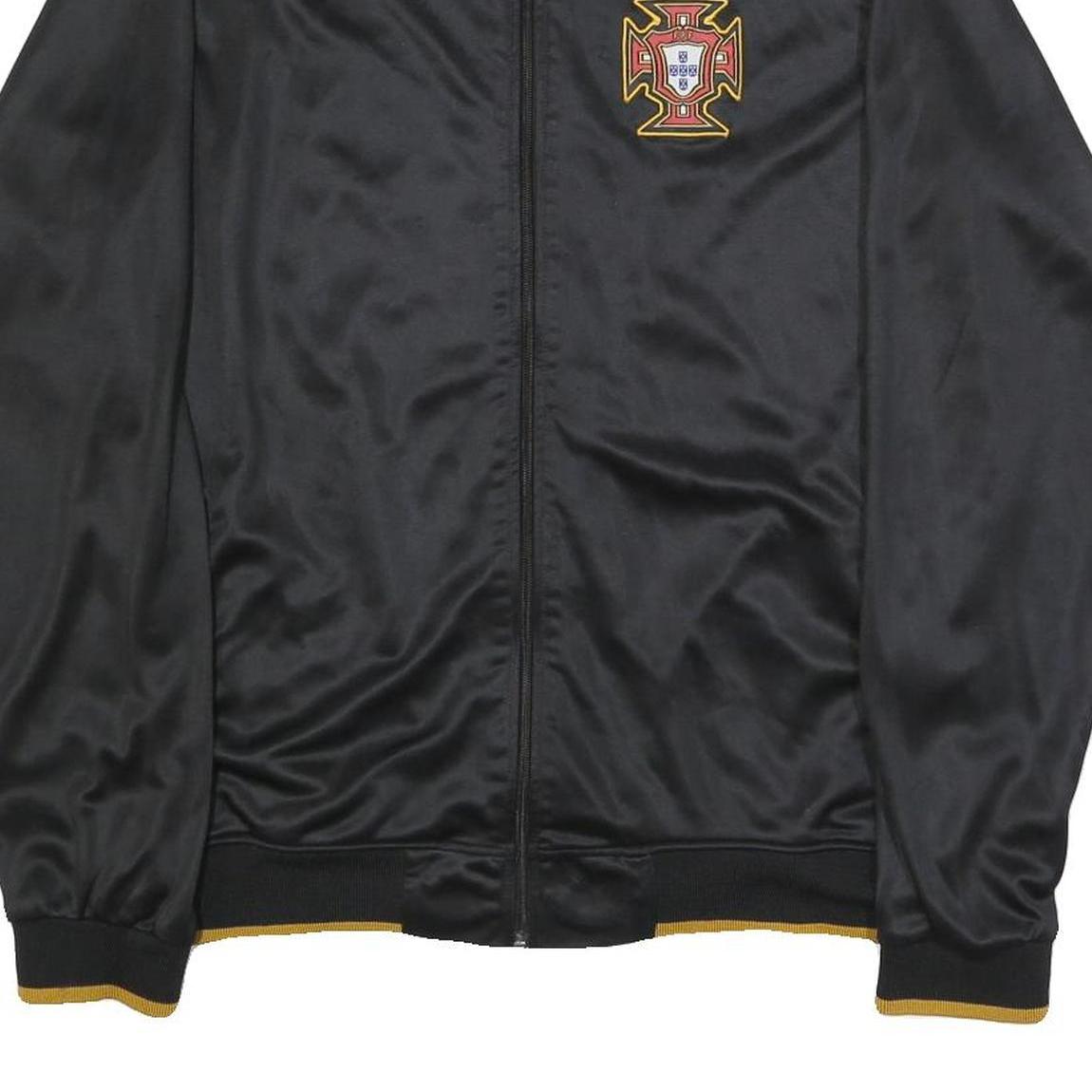 Mens Black Portugal Outdoor Synthetic Woven Zip Jacket XL Plain Casual