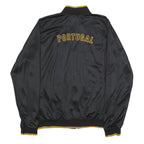 Mens Black Portugal Outdoor Synthetic Woven Zip Jacket XL Plain Casual