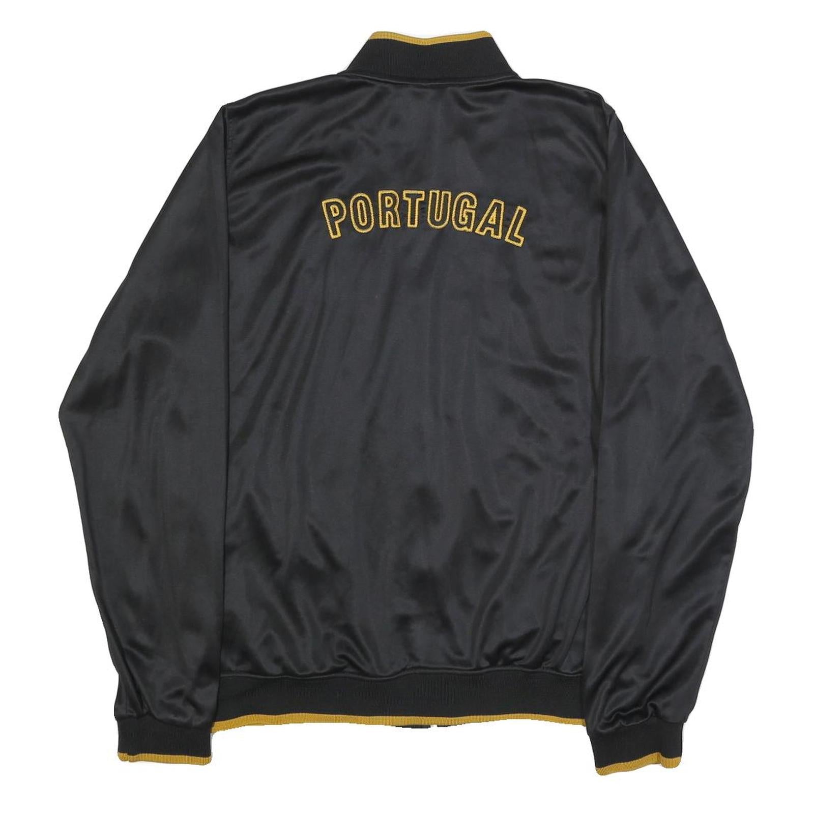 Mens Black Portugal Outdoor Synthetic Woven Zip Jacket XL Plain Casual