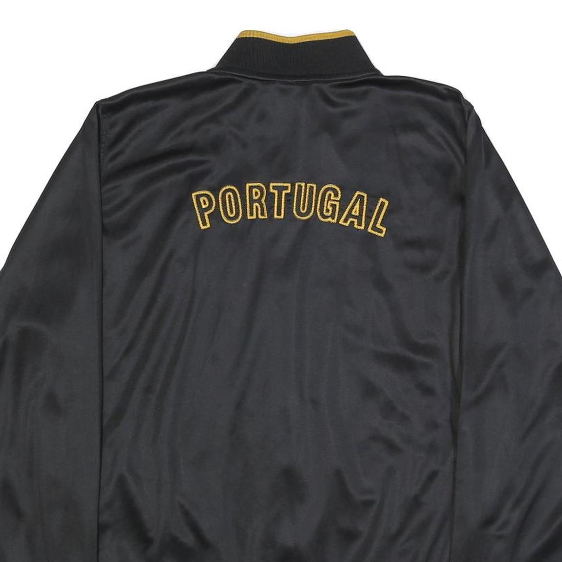 Mens Black Portugal Outdoor Synthetic Woven Zip Jacket XL Plain Casual