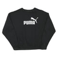 PUMA Mens Black Cotton Blend Crew Neck M Sweatshirt Logo Pullover Casual