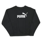 PUMA Mens Black Cotton Blend Crew Neck M Sweatshirt Logo Pullover Casual