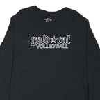 NIKE Mens Black Gold Cal Volleyball Long Sleeve Crew Neck T-Shirt XL Cotton