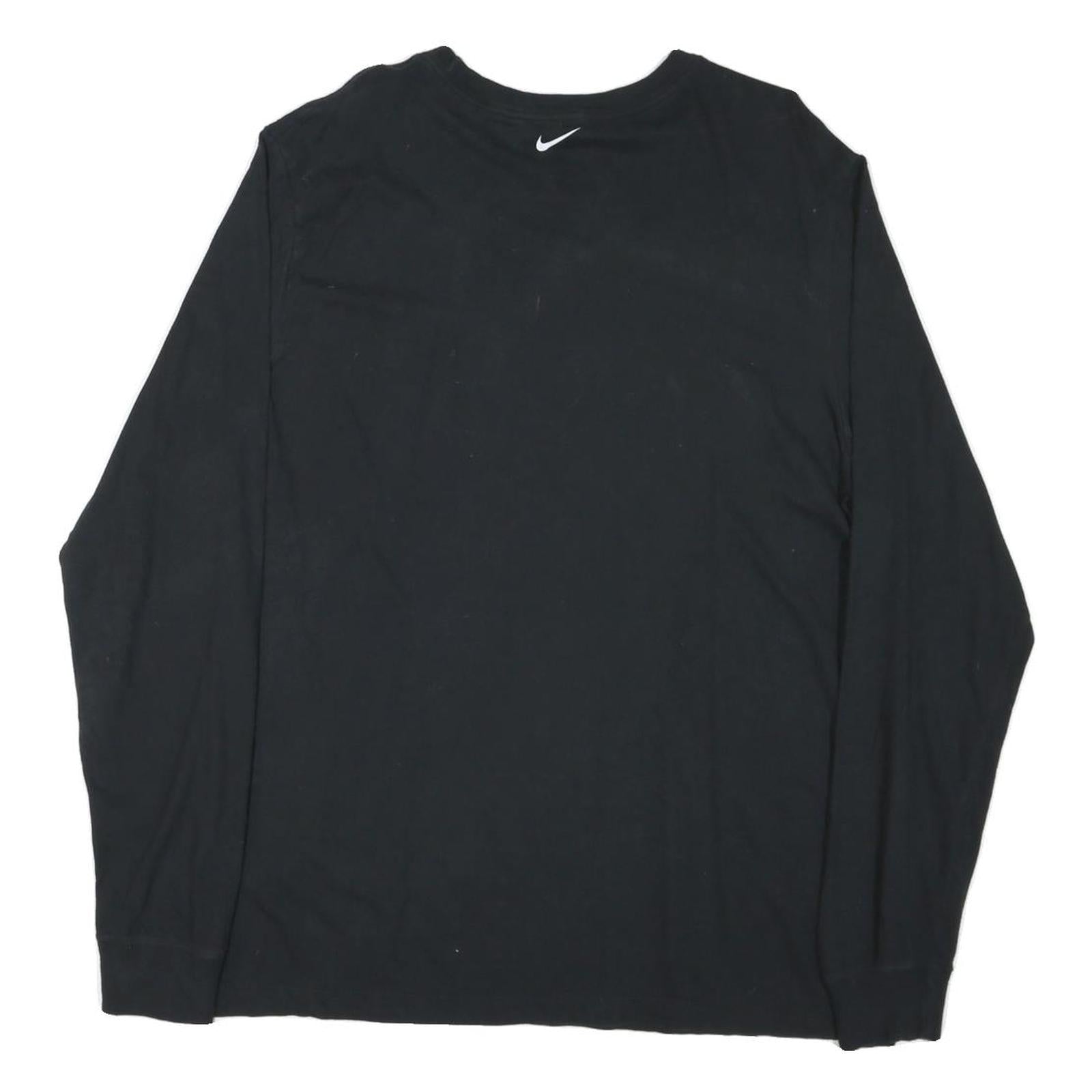 NIKE Mens Black Gold Cal Volleyball Long Sleeve Crew Neck T-Shirt XL Cotton