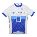 CUORE Mens White & Blue Curatis Graphic T-Shirt M Short Sleeve Round Neck
