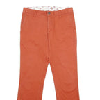 DICKIES Mens Cotton Blend Orange Regular Straight Trousers W30 L32 Workwear Zip