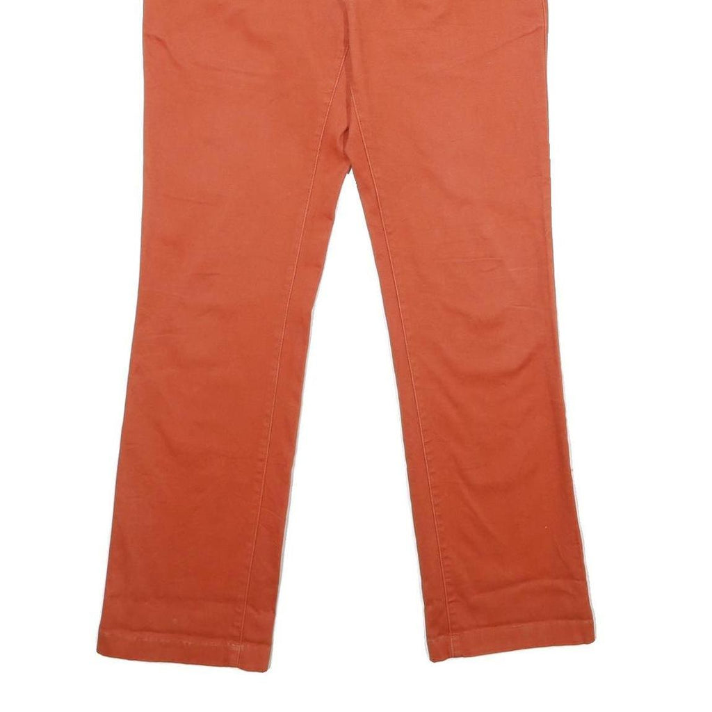 DICKIES Mens Cotton Blend Orange Regular Straight Trousers W30 L32 Workwear Zip