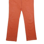 DICKIES Mens Cotton Blend Orange Regular Straight Trousers W30 L32 Workwear Zip