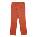 DICKIES Mens Cotton Blend Orange Regular Straight Trousers W30 L32 Workwear Zip