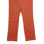DICKIES Mens Cotton Blend Orange Regular Straight Trousers W30 L32 Workwear Zip