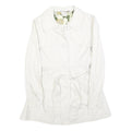 ZARA Womens White Cotton Blend Button Jacket S Plain Lightweight Stylish