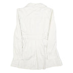 ZARA Womens White Cotton Blend Button Jacket S Plain Lightweight Stylish