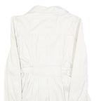 ZARA Womens White Cotton Blend Button Jacket S Plain Lightweight Stylish