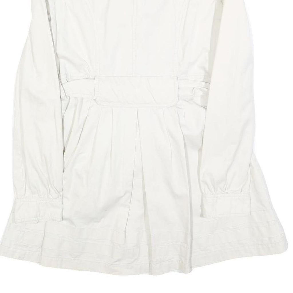 ZARA Womens White Cotton Blend Button Jacket S Plain Lightweight Stylish