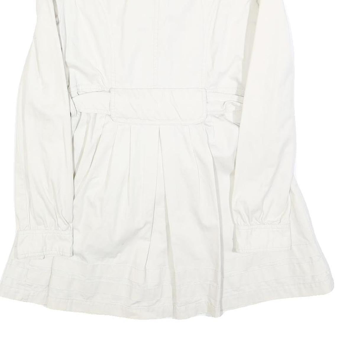 ZARA Womens White Cotton Blend Button Jacket S Plain Lightweight Stylish