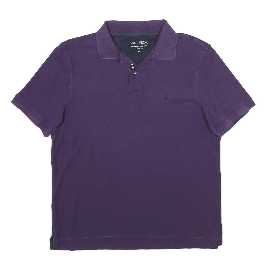 NAUTICA Mens Purple Polo Shirt M Cotton Classic Fit Deck Shirt