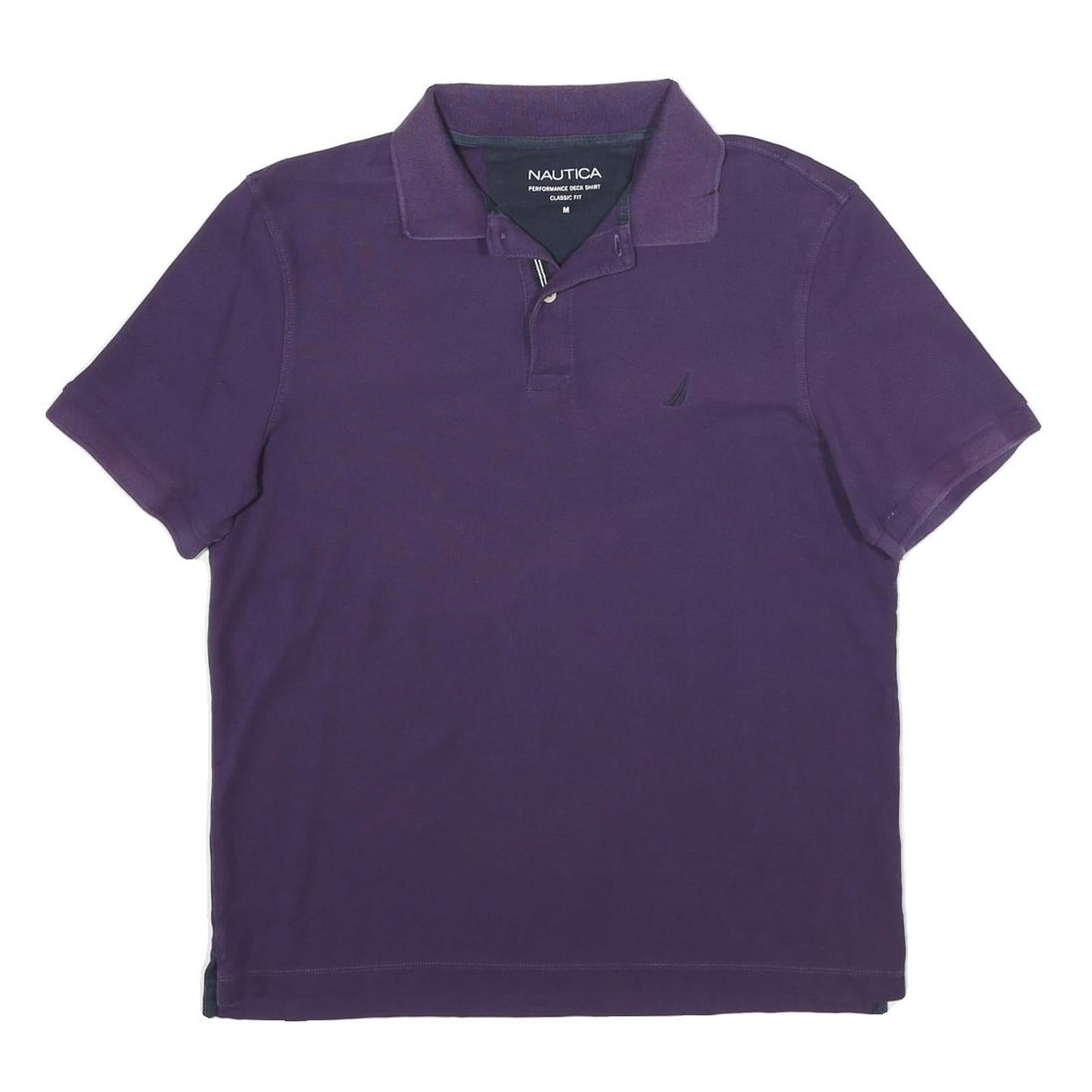 NAUTICA Mens Purple Polo Shirt M Cotton Classic Fit Deck Shirt
