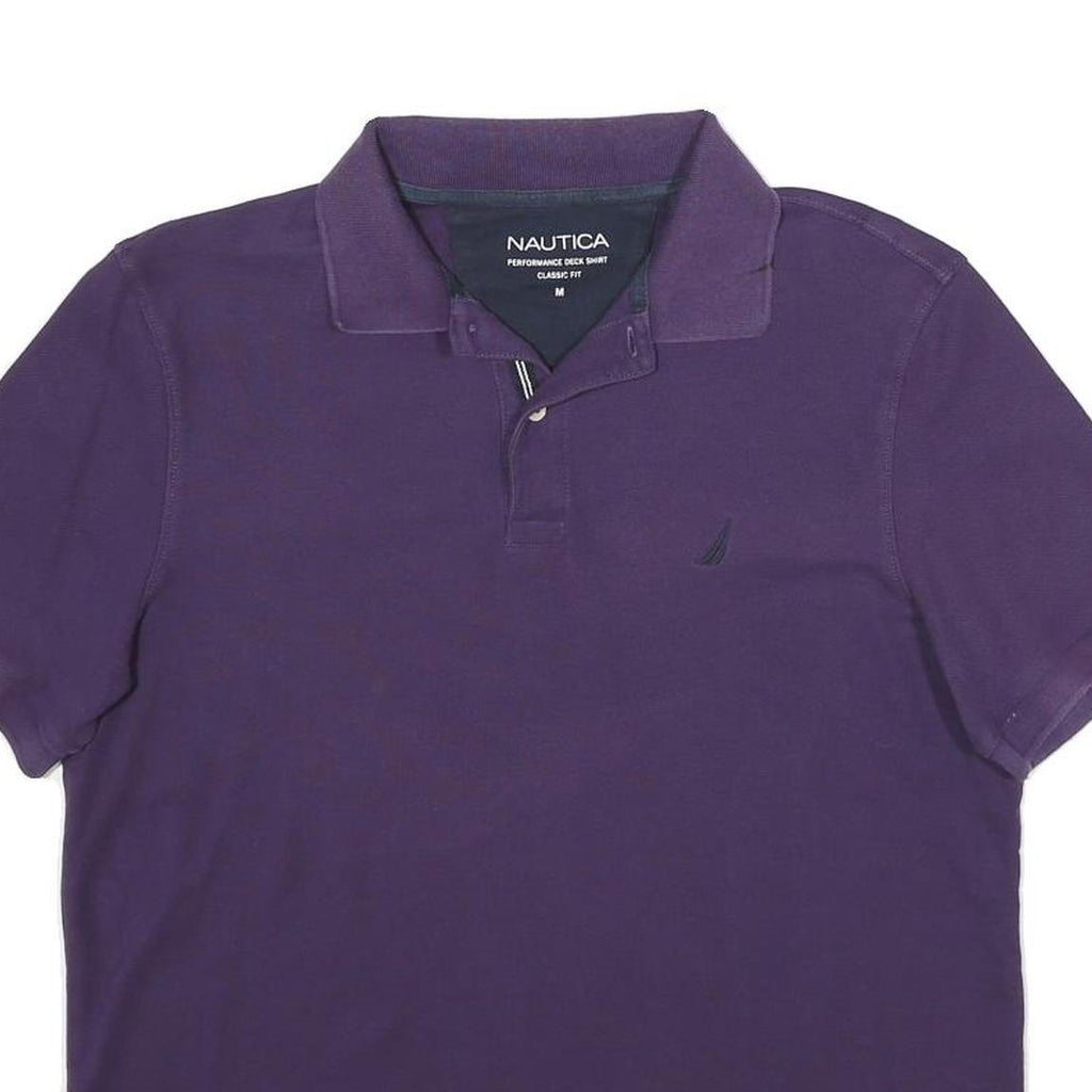 NAUTICA Mens Purple Polo Shirt M Cotton Classic Fit Deck Shirt