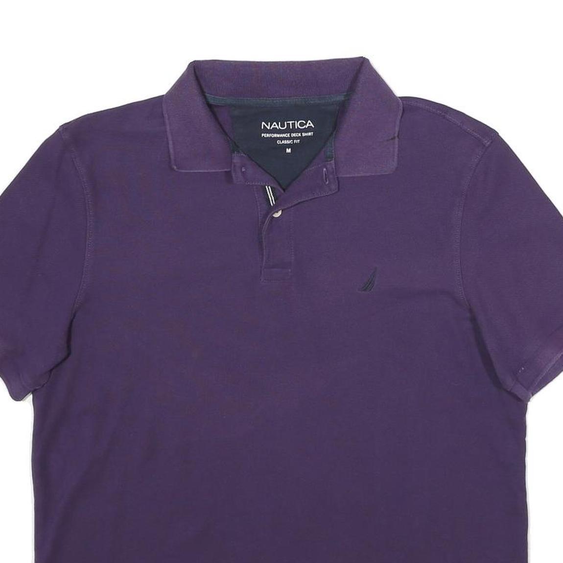 NAUTICA Mens Purple Polo Shirt M Cotton Classic Fit Deck Shirt