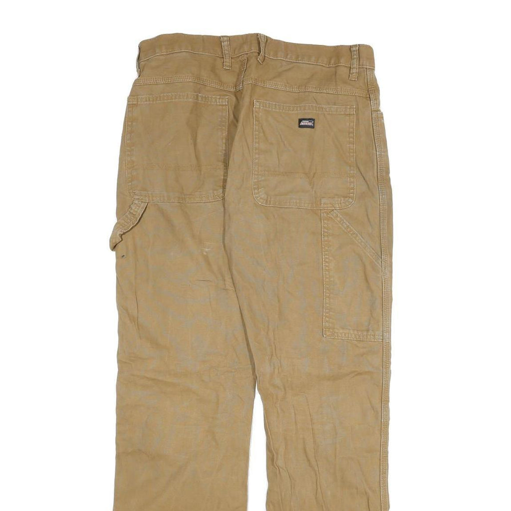 DICKIES Mens Cotton Blend Beige Regular Straight Trousers W32 L32 Workwear