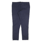 CHICOREE Womens Cotton Blend Navy Slim Tapered Trousers W36 L32 Casual Zip