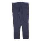 CHICOREE Womens Cotton Blend Navy Slim Tapered Trousers W36 L32 Casual Zip