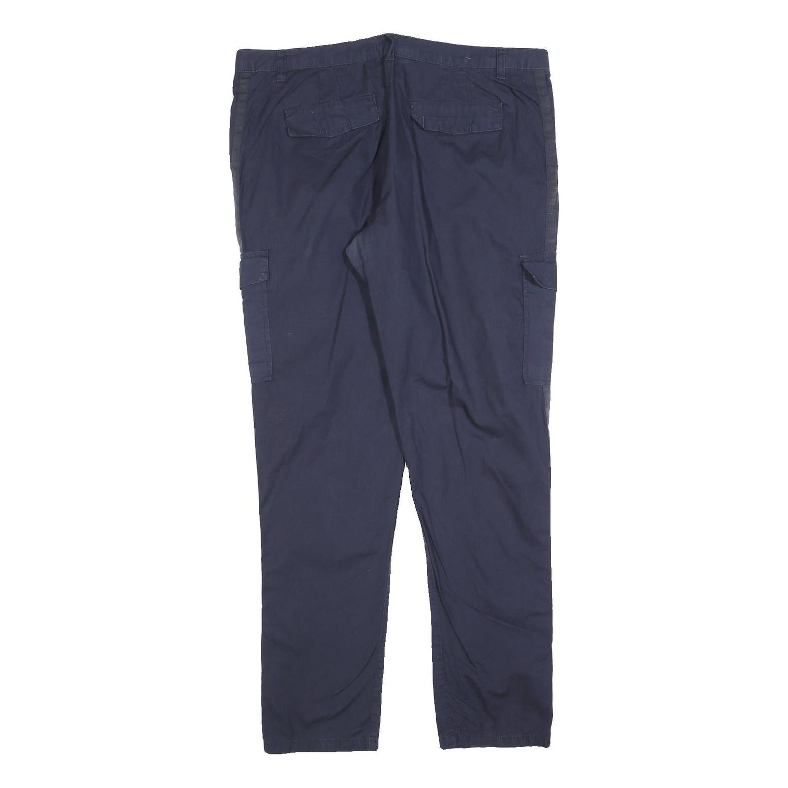 CHICOREE Womens Cotton Blend Navy Slim Tapered Trousers W36 L32 Casual Zip