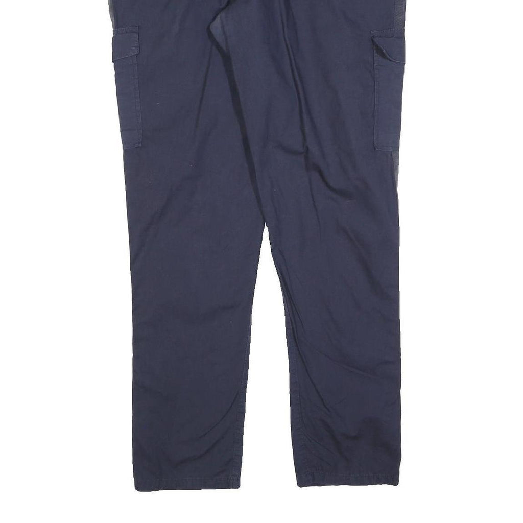 CHICOREE Womens Cotton Blend Navy Slim Tapered Trousers W36 L32 Casual Zip